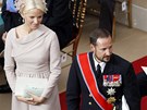 Norský princ Haakon a jeho ena Mette-Marit 