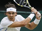 Rafael Nadal v semifinále Wimbledonu. 