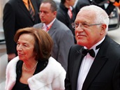 MFFKV 2011 - Prezident Vclav Klaus s manelkou Lvi (Karlovy Vary, 1.