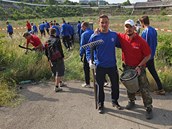 Symbolickho protestu proti veden msta Brna se na stadionu za Lunkami