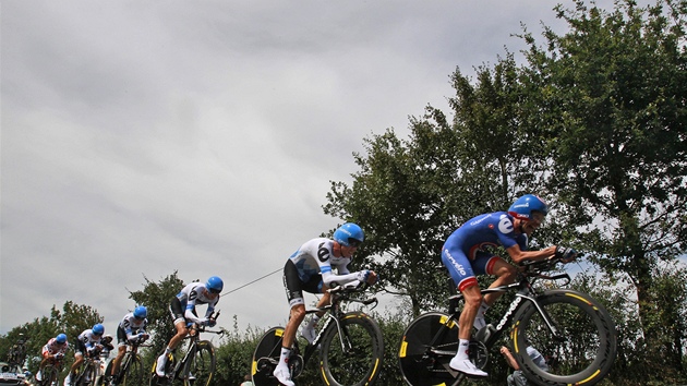 ZA VÍTZSTVÍM. Formace Garmin ovládla týmovou asovku na Tour de France.