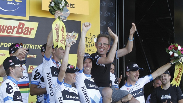 AMPIONI. Formace Garmin ovládla týmovou asovku na Tour de France.