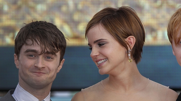 Premiéra filmu Harry Potter a Relikvie smrti - část 2: Daniel Radcliffe, Emma Watsonová a Rupert Grint (Londýn, 7. července 2011)