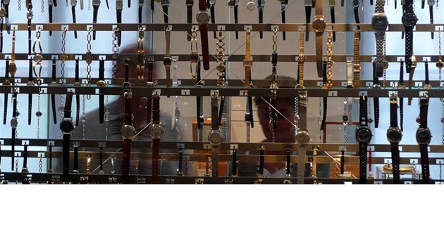 Pohled do expozice Nmeckého hodináského muzea, která pedstavuje výrobky ze
