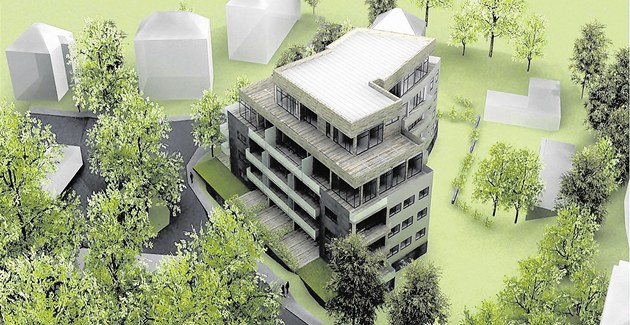 Vizualizace bytovky, kterou chce firma Real space postavit ve Svojsíkov ulici.