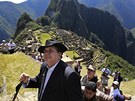 Oslav stého výroí objevení inckého skalního msta Machu Picchu se zúastnil i...