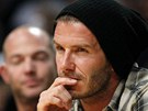 Fotbalista David Beckham v hlediti pi utkání LA Lakers - Oklahoma City Thunder