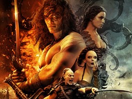 Plakát k nové verzi filmu Barbar Conan, který proslavil Arnold Schwarzenegger.