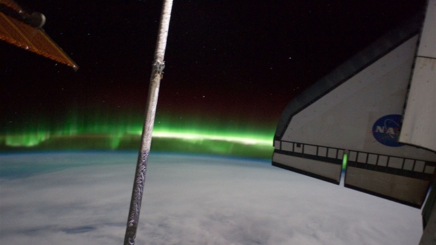 Polární záře, jak ji vyfotili astronauti ze stanice ISS.