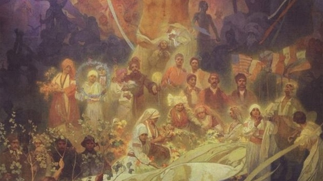 Muchův obraz Apotheosa z cyklu Slovanská epopej