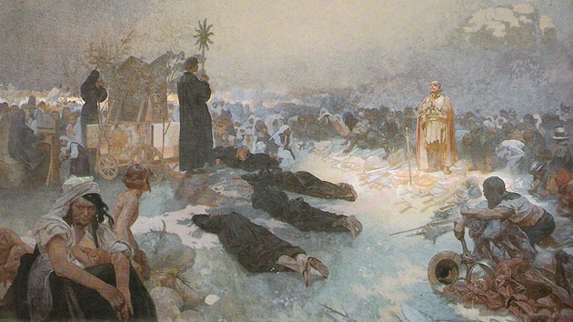 Muchův obraz Po bitvě na Vítkově