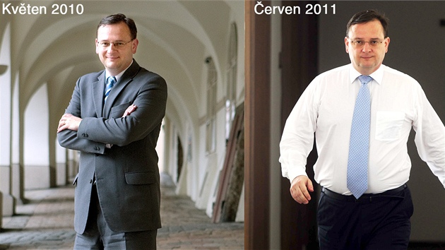 Premiér Petr Neas v kvtnu 2010 a ervnu 2011