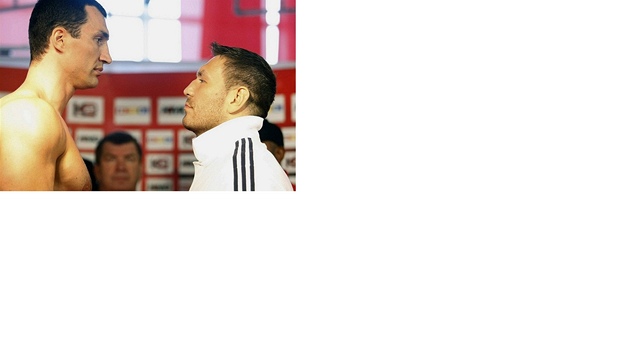 Vladimir Kli�ko a Ruslan �agajev p�ed soubojem o titul mistra sv�ta organizací