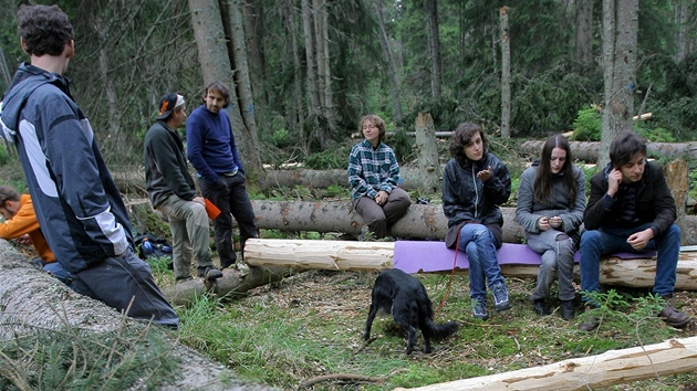 Asi dv desítky ekologických aktivist hlídkují v tchto dnech nedaleko Modravy
