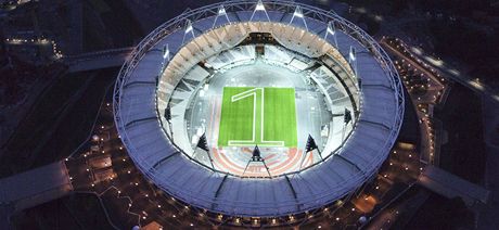 U JEN JEDEN ROK. Hlavní olympijský stadion pro hry v Londýn 2012 u stojí a s