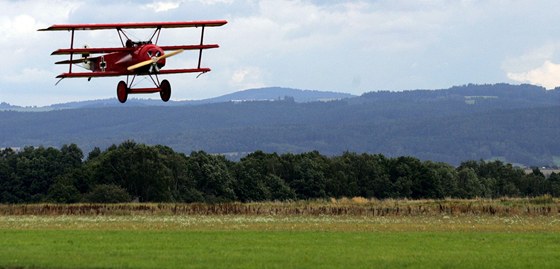 Trojploník Fokker Dr 1 Rudý Baron pilota Václava Jirsáka.