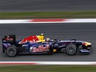 Mark Webber z Red Bullu na trati tetího tréninku ped Velkou cenou Nmecka.