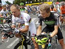 MINUTA TICHA. Nortí cyklisté Thor Hushovd (vlevo) a Edvald Boasson Hagen