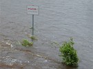 Rozvodnná Divoká Orlice v Orlickém Záhoí na Rychnovsku. (22. ervence 2011)