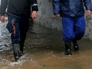 Voda zaplavila statek rodiny Mareových u eky Ddiny na Rychnovsku. (22.