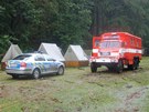 Evakuovaný tábor v Rokytnici v Orlických horách. (22. ervence 2010)