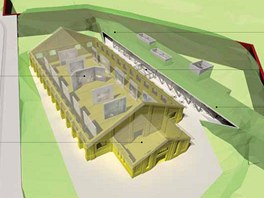 Studie pavilonu Slovansk epopeje v Praze na Pohoelci