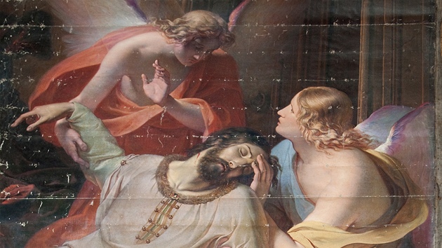 Monumentální obraz ukazuje scénu zavraždění svatého Václava, jak si ji v roce 1844 představoval malíř Anton Petter.
