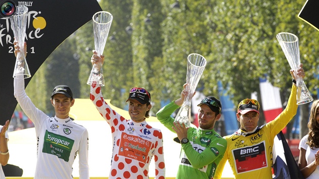 �ty�i nejlep�í cyklisté Tour de France 2011 s cenami z �eského k�i��álu