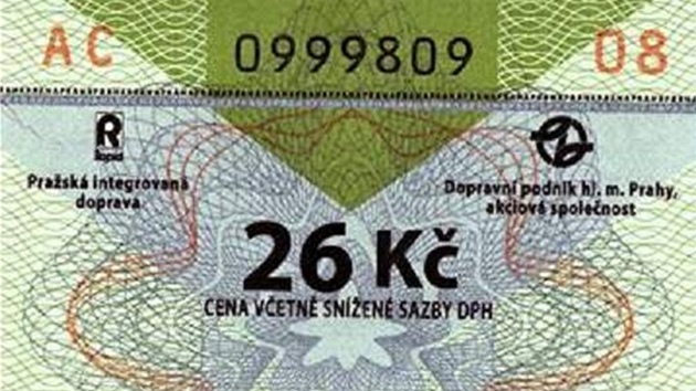 Jízdenka pro pra�skou MHD za 26 korun