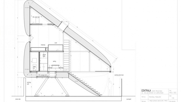 Plánek domu od architektonického studia Centrala