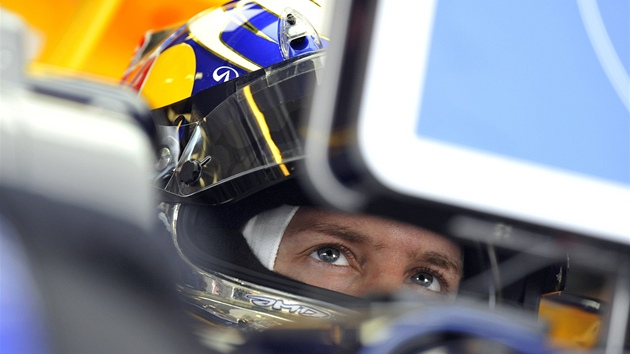 Sebastian Vettel s vozem Red Bull.
