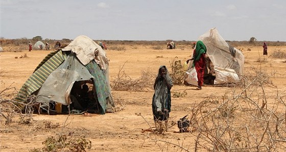 Uprchlíci u etiopského msta Kelafo poblí hranic ze Somálskem (1. srpna 2011)