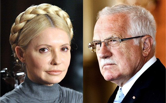 Bývalá premiérka Ukrajiny Julija Tymoenková a eský prezident Václav Klaus