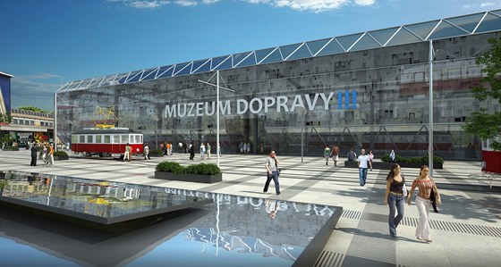Vizualizace možné budoucí podoby muzea dopravy v Ostravě-Vítkovicích.