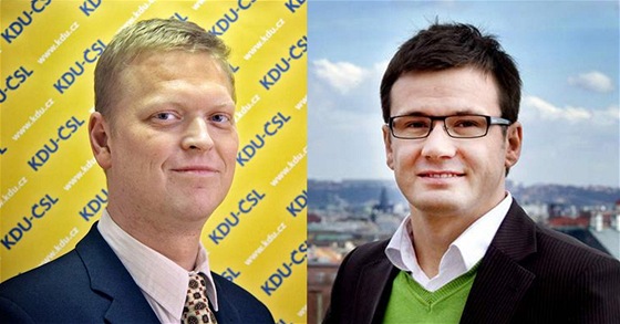 Pedsedové KDU-SL a Strany zelených Pavel Blobrádek a Ondej Lika