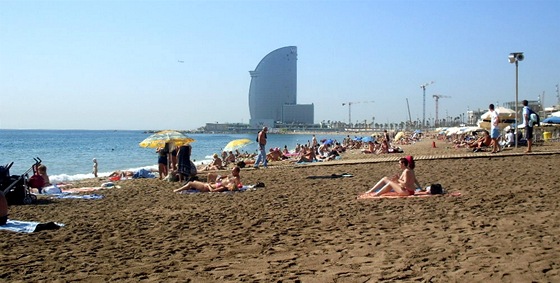 Barcelona, městská pláž San Sebastia