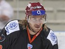 Hokejov tonk Tom Netk v dresu astnka KHL z Popradu. S tmem HC Lev