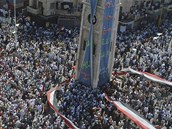 Demonstrace proti syrskmu prezidentovi Baru Asadovi ve mst Ham (19.