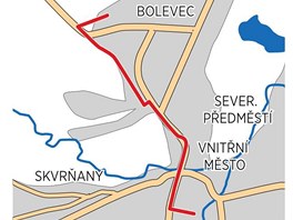 Mapka nov autobusov linky MHD v Plzni slo 27