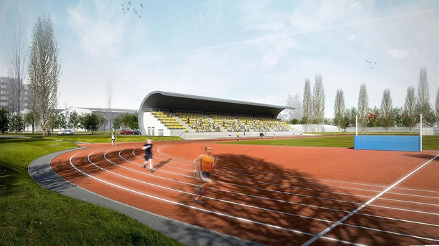 Studie nového atletického stadionu v Plzni-Skvrňanech