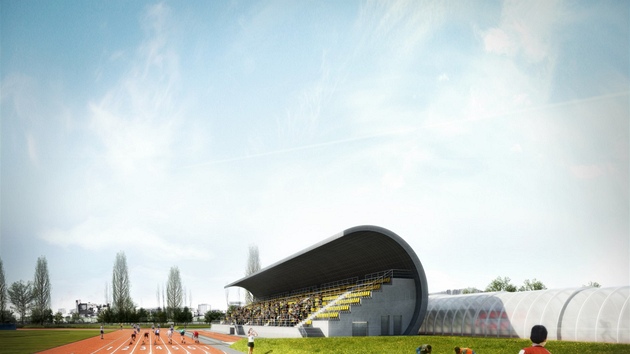 Studie budoucí podoby nového atletického stadionu v Plzni