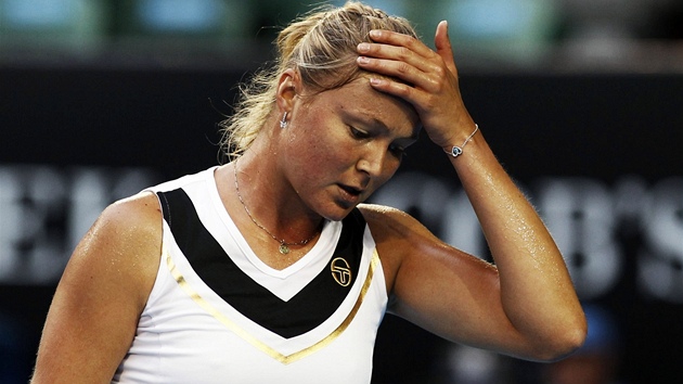 Dinara Safinová p�i svém posledním grandslamovém vystoupení. V Austrálii