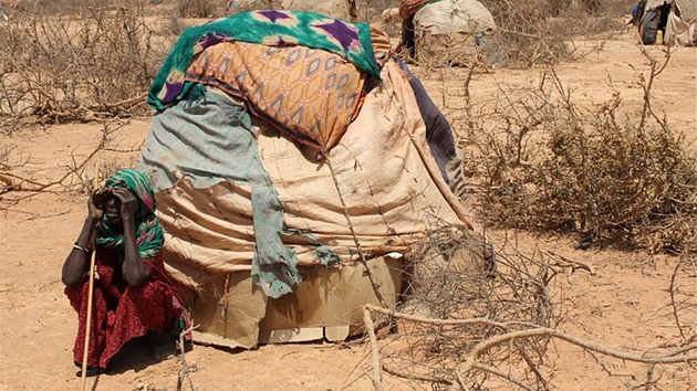Uprchlíci u etiopského msta Kelafo poblí hranic ze Somálskem (1. srpna 2011) 