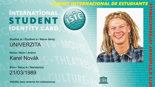 ISIC karta - mezinárodní identifika�ní pr�kaz studenta