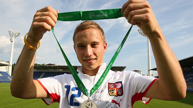 Tomá Jeleek se stíbrem z mistrovství Evropy do 19 let.