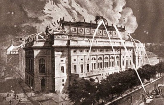 Poár Národního divadla na dobové rytin