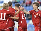 etí fotbalisté do 21 let se radují po jednom z gól do sít Andorry.