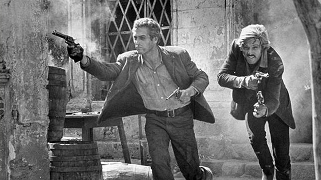 Paul Newman - Slavná scéna z filmu Butch Cassidy a Sundance Kid.