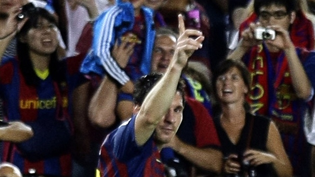 ZNOVU SE PROSADIL. Lionel Messi, hvzda fotbalové Barcelony, se trefil v prvním