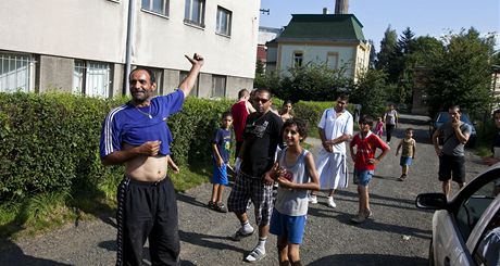 Romská ubytovna v ulici TGM ve Varnsdorfu, kde bydlí dva lenové dtského gangu.